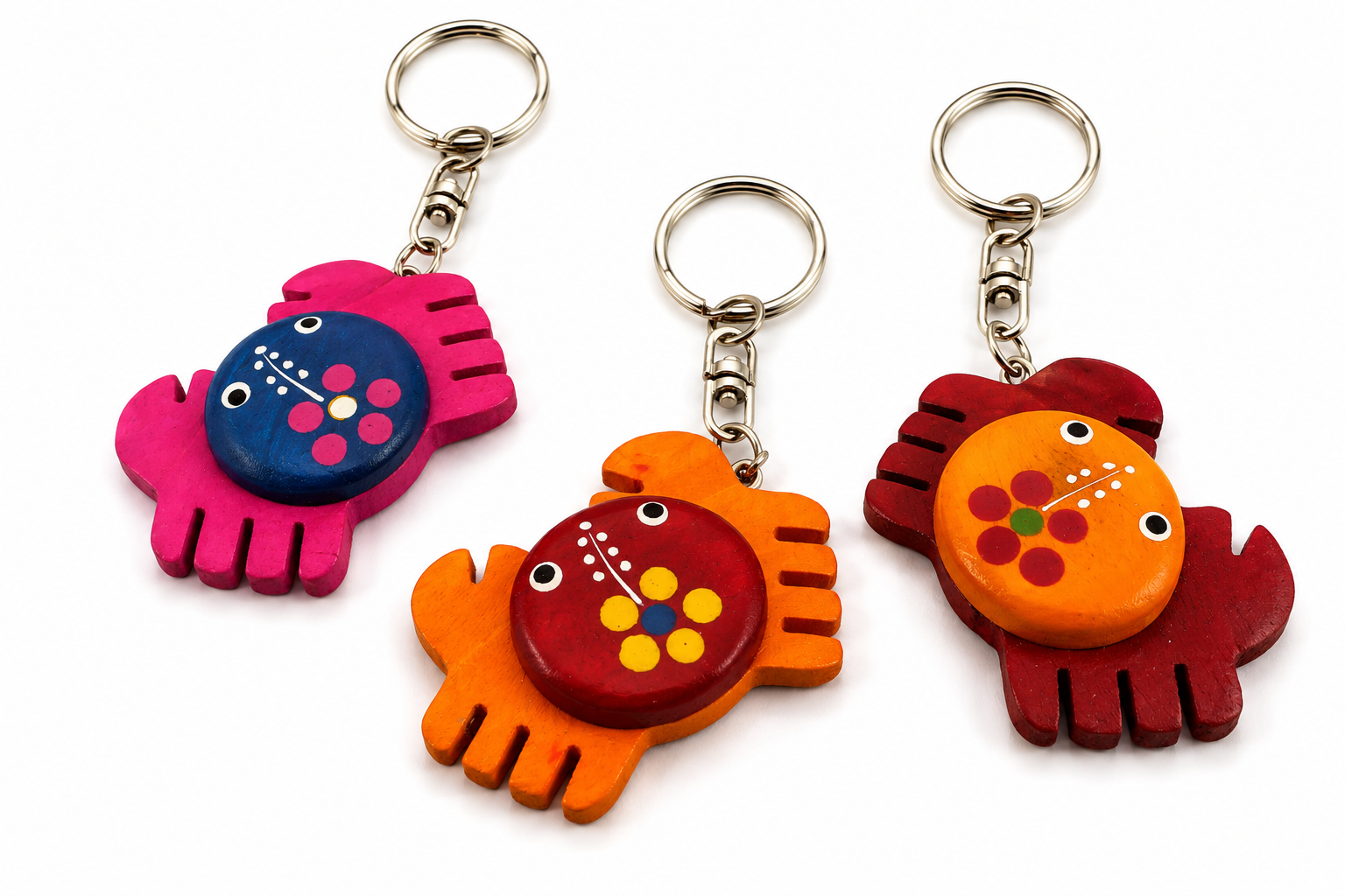KEY RING WD PAINTED ASSORTED