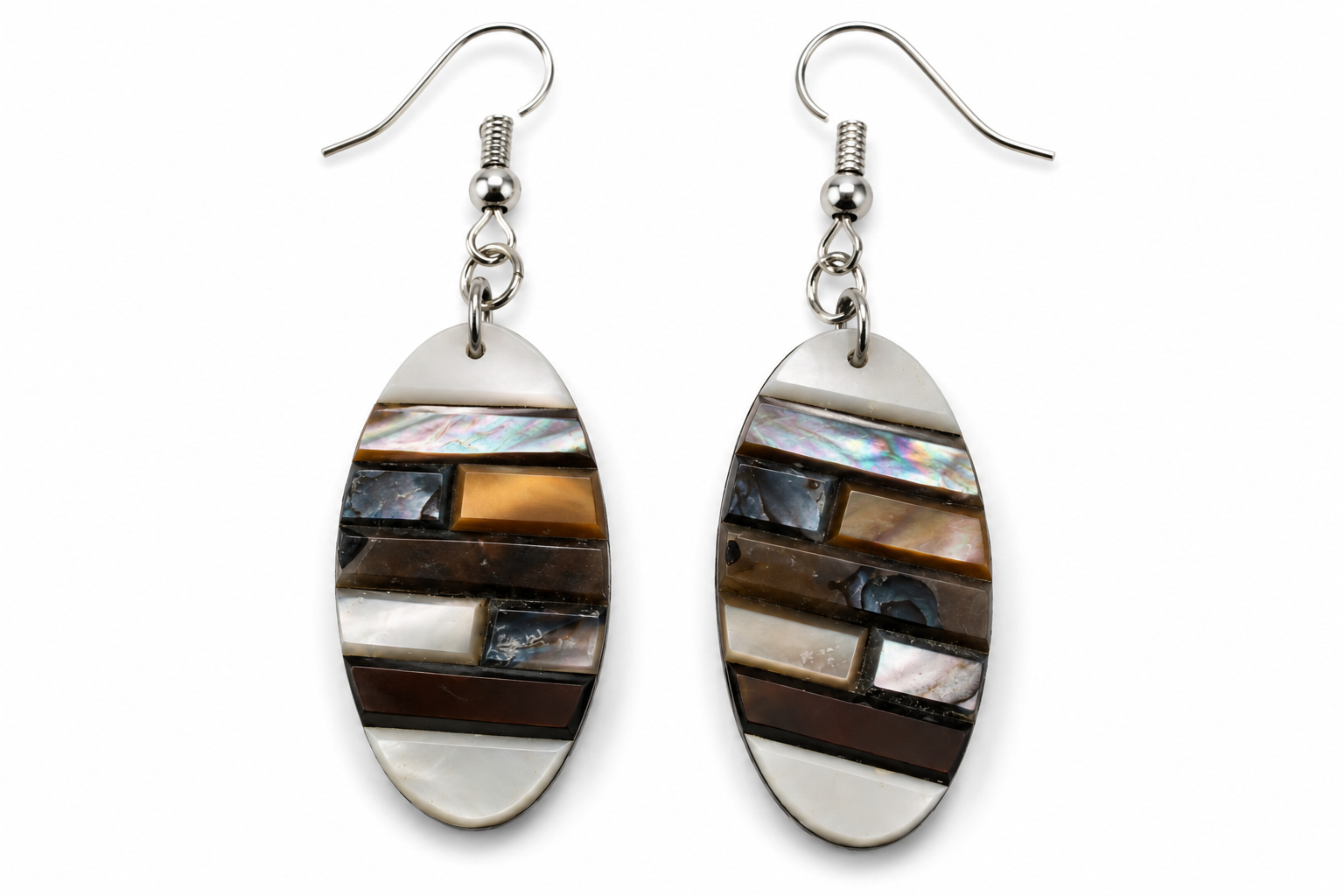 EARING MIXED SHELL INLAY HOOK