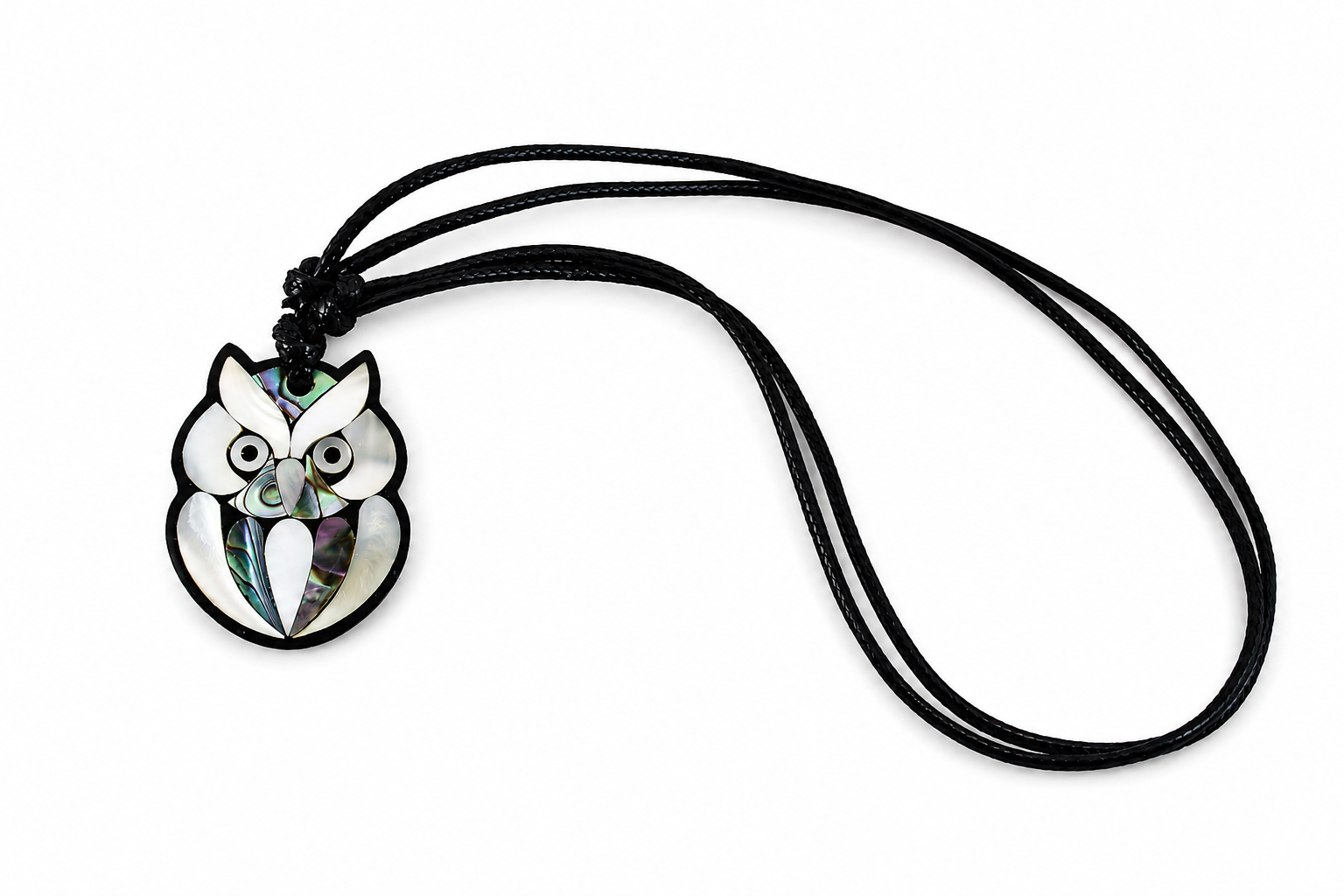 NECKLACE OWL PAUA COMBI