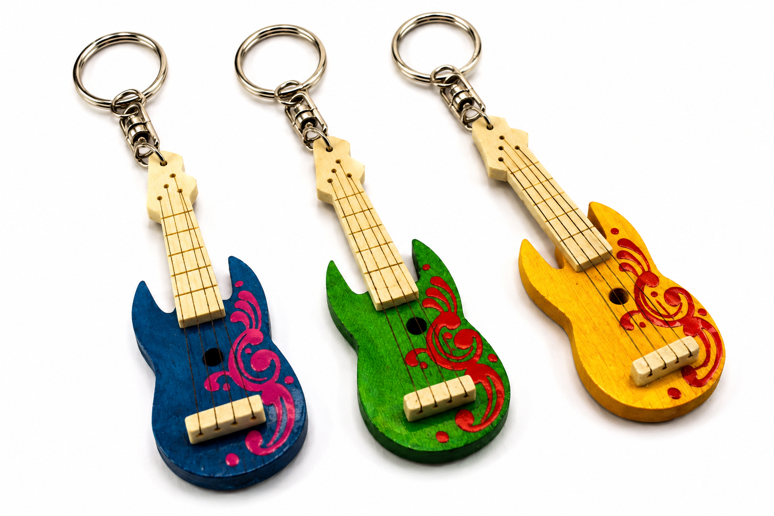 KEY RING WD PAINTED ASSORTED
