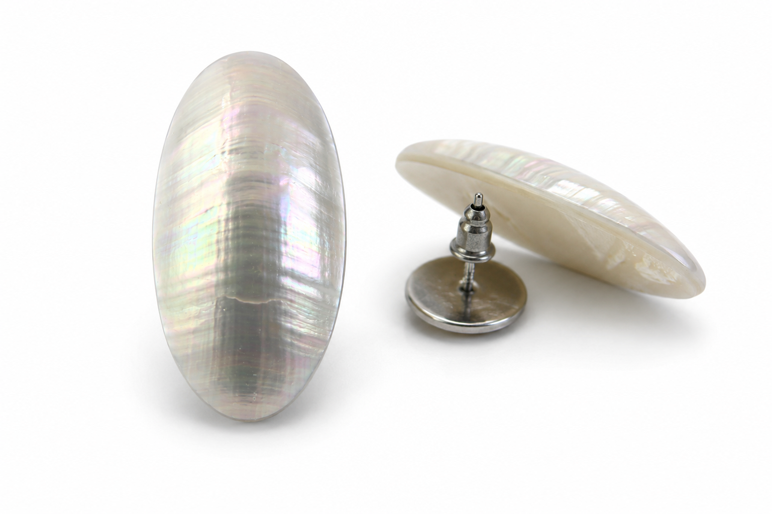 EARING PEARL WHITE POST