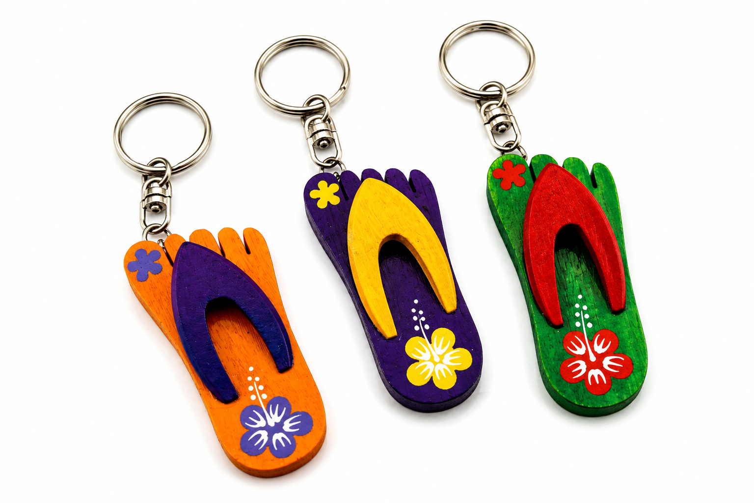 KEY RING WD PAINTED ASSORTED