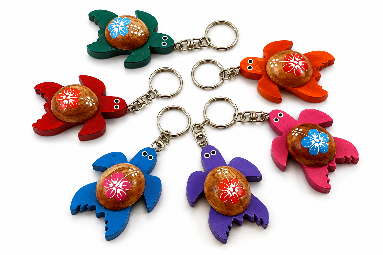 KEY RING WD PAINTED ASSORTED