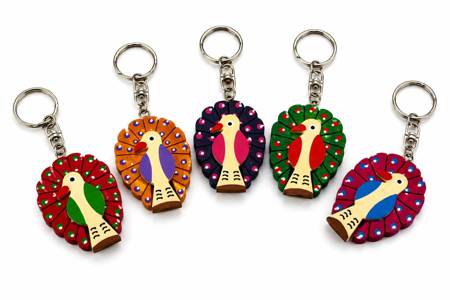 KEY RING WD PAINTED ASSORTED