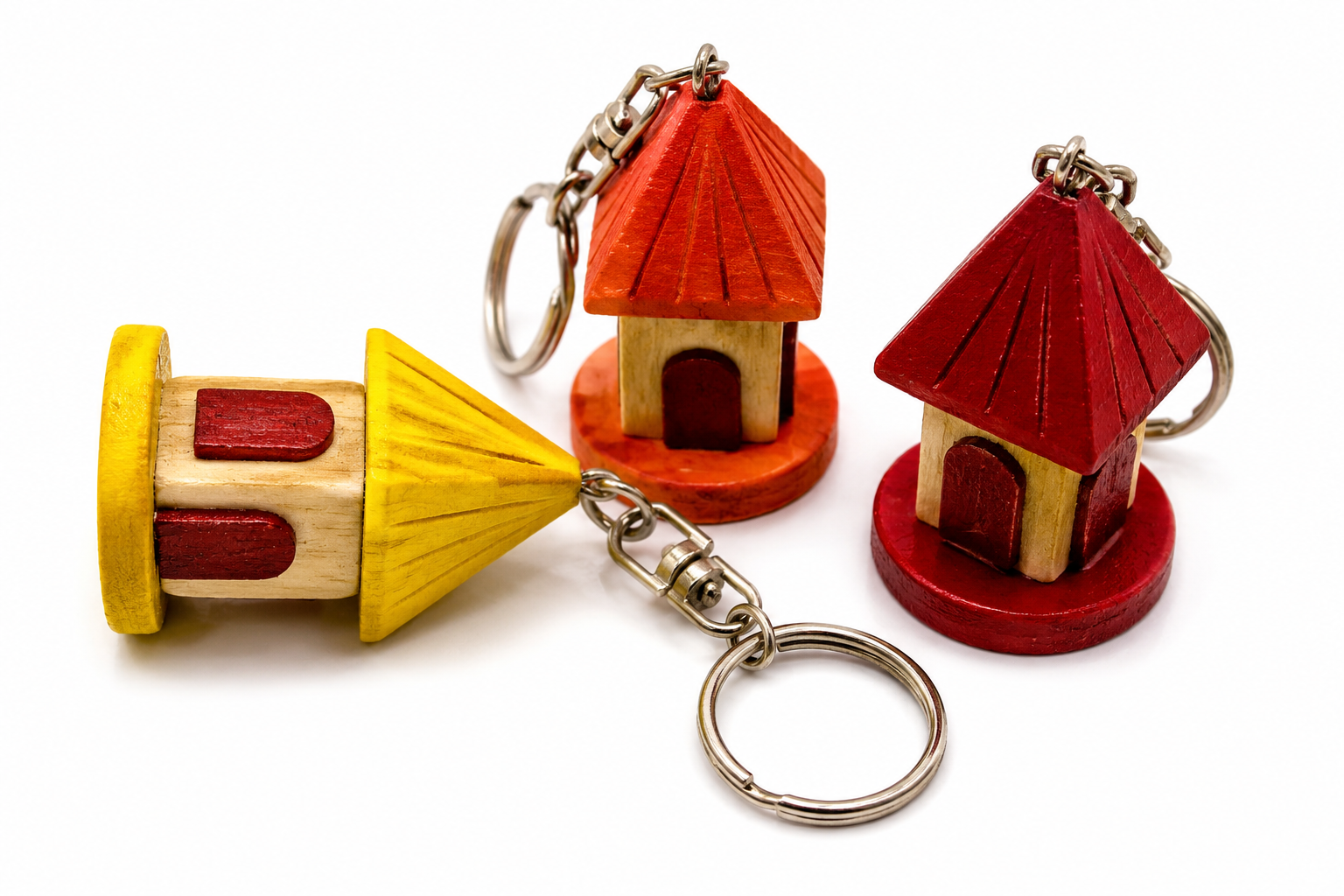 KEY RING WD PAINTED ASSORTED