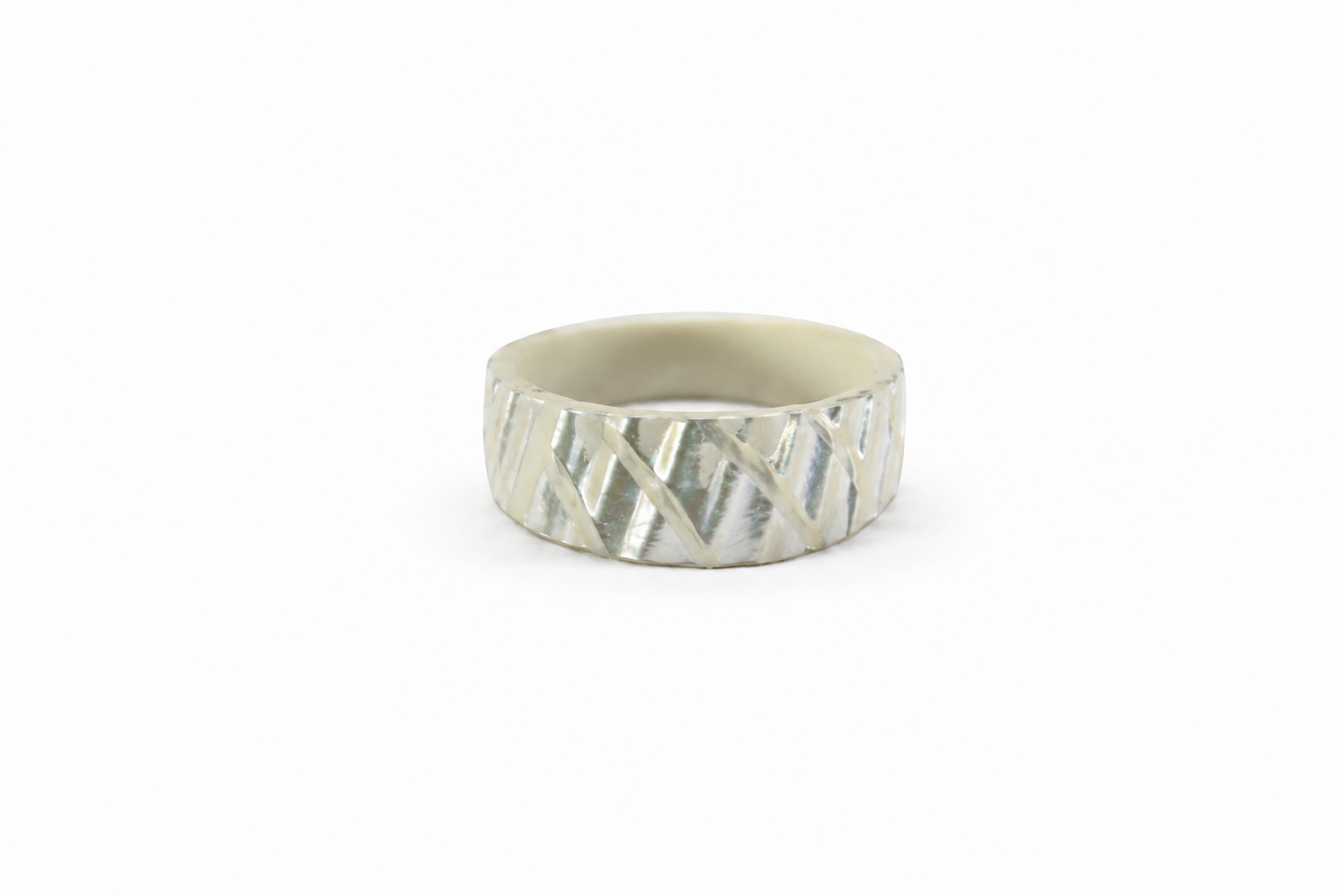 RING SILVER MOUTH GROOVED