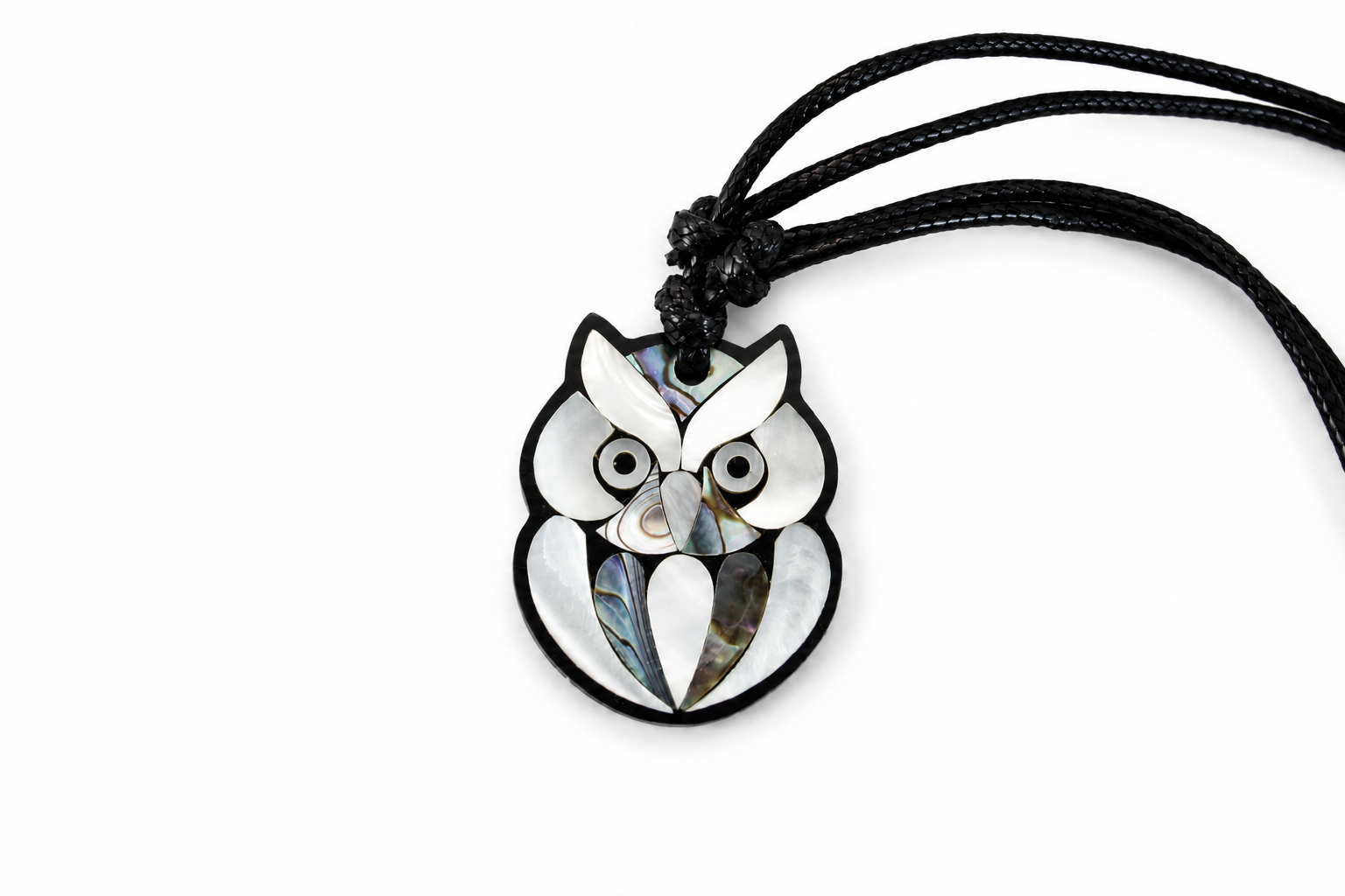 NECKLACE OWL PAUA COMBI